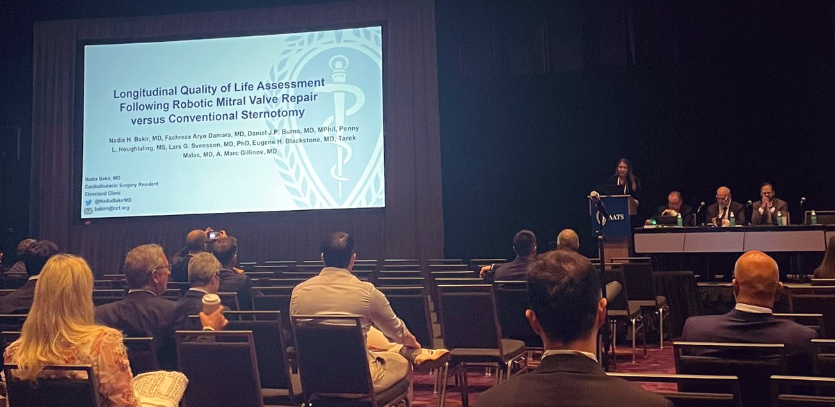 Nadia Bakir MD (@nadiabakirmd) on Twitter photo Postoperative QoL is excellent after robotic 🤖 and sternotomy 🫀mitral repair. Baseline QoL- NOT surgical approach- predicts postoperative recovery 📈. Thank you <a href="/AskDrMarc/">Marc Gillinov</a> <a href="/CleClinicHVTI/">Cleveland Clinic Heart, Vascular & Thoracic</a> <a href="/AATSHQ/">AATS</a> for the opportunity to present this work at #AATS2025 Postoperative QoL is excellent after robotic 🤖 and sternotomy 🫀mitral repair. Baseline QoL- NOT surgical approach- predicts postoperative recovery 📈. Thank you <a href="/AskDrMarc/">Marc Gillinov</a> <a href="/CleClinicHVTI/">Cleveland Clinic Heart, Vascular & Thoracic</a> <a href="/AATSHQ/">AATS</a> for the opportunity to present this work at #AATS2025