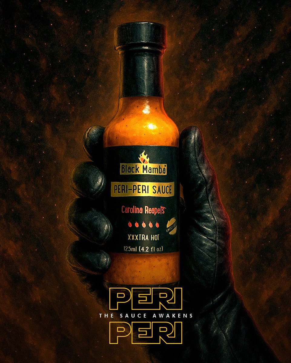 May the Sauce Be With You 🌶🔥

Our XX-HOT PERI-PERI has been turning tastebuds to the dark side for years - and it’s still undefeated in the galaxy. Today we honour the chosen sauce. A force so fiery… even a Sith would sweat! 🥵

#BlackMambaChilli #MayThe4thBeWithYou #StarWars