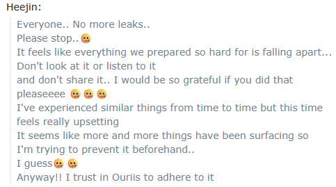 litell_johnn's tweet photo. Chat highlights: Heejin is discouraged by the leaks (250504)

Text links:
https://t.co/RJHl0gFr99 https://t.co/uWOMm0Ze9m