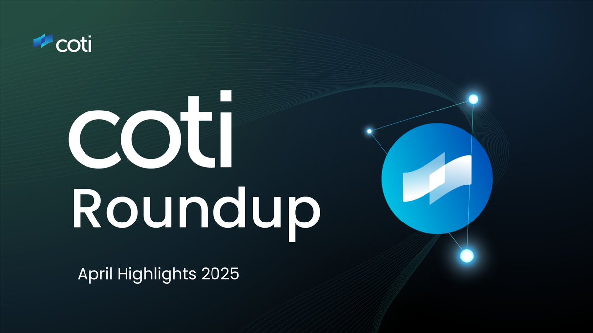 COTInetwork's tweet image. 💫April was an exciting month that saw strong growth for the COTI Mainnet, marking a series of milestones that continue to position COTI as a leader in the Web3 and institutional sectors. 

Here’s April roundup with some of the key moments: medium.com/@cotinetwork/c…

$COTI