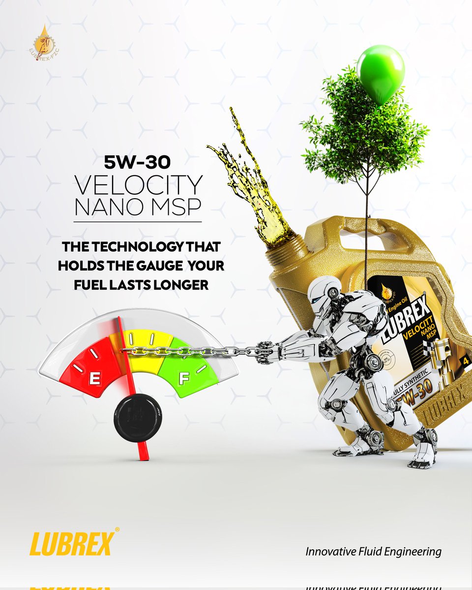 LubrexFZC's tweet photo. Maximize Efficiency with Lubrex Velocity Nano MSP 5W-30
A fuel-saving engine oil enhanced with advanced nanotechnology, engineered to help you drive farther with every drop.
#Lubrex #LubrexOil #FuelEfficientOil #5W30 #NanoTechOil #EngineOil #MotorOil #InnovativeFluidEngineering https://t.co/DVZ8EK6J9x