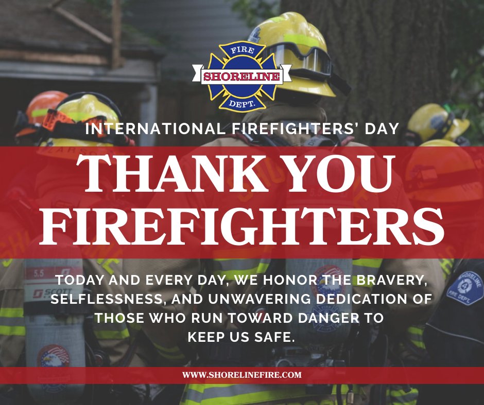 Today, we honor the courage, dedication, and selfless service of firefighters here in #Shoreline and around the world. Join us in thanking the brave men and women who protect us every day.👨‍🚒👩‍🚒❤️
#InternationalFirefightersDay #ShorelineFire #ThankAFirefighter #CommunityFirst