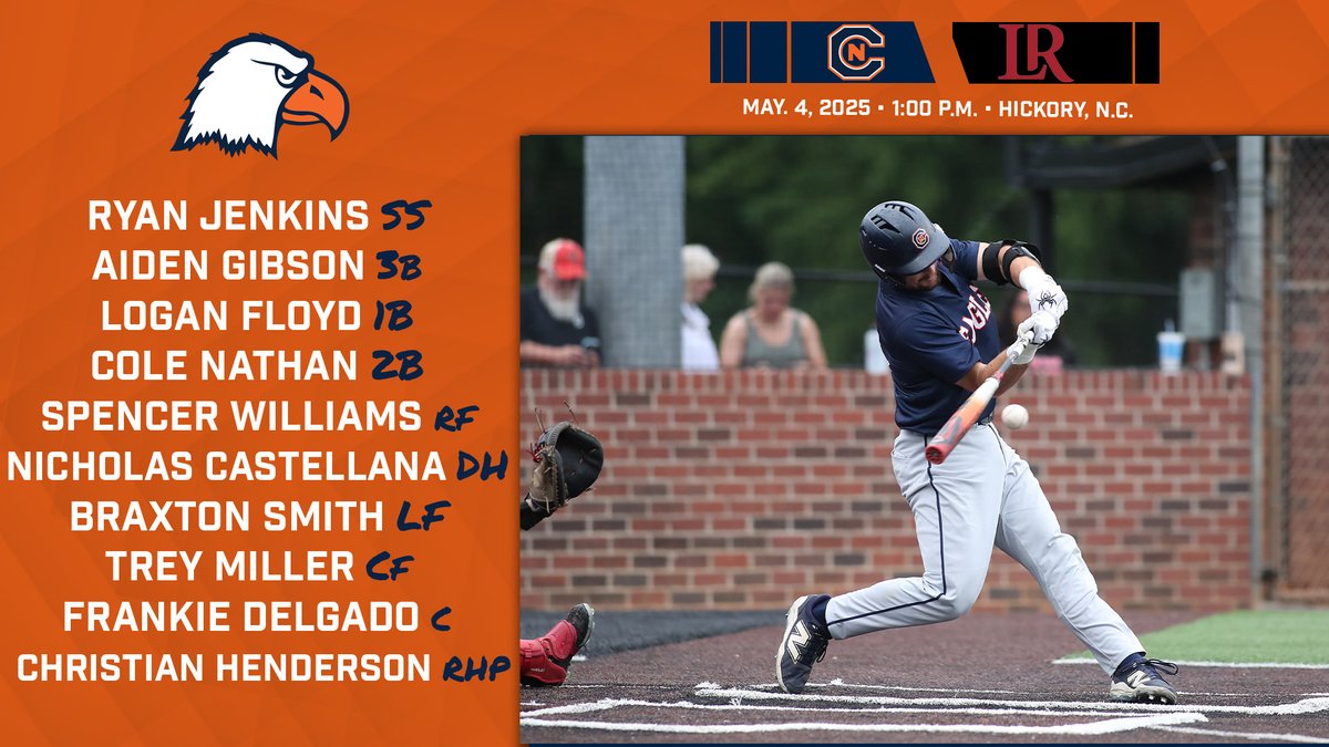 Carson-Newman Athletics (@cn_eagles) on Twitter photo Sunday starters in Hickory
<a href="/ThrowingAGem/">Christian (RHP 2024)</a> makes his 6⃣th start of the year
🦅 <a href="/CNBaseball/">Carson-Newman Baseball</a>
🐻 <a href="/Baseball_LR/">LR BEARS BASEBALL</a>
PREGAME
📱cneagles.com/live
📈lrbears.com/sidearmstats/b… Sunday starters in Hickory
<a href="/ThrowingAGem/">Christian (RHP 2024)</a> makes his 6⃣th start of the year
🦅 <a href="/CNBaseball/">Carson-Newman Baseball</a>
🐻 <a href="/Baseball_LR/">LR BEARS BASEBALL</a>
PREGAME
📱cneagles.com/live
📈lrbears.com/sidearmstats/b…