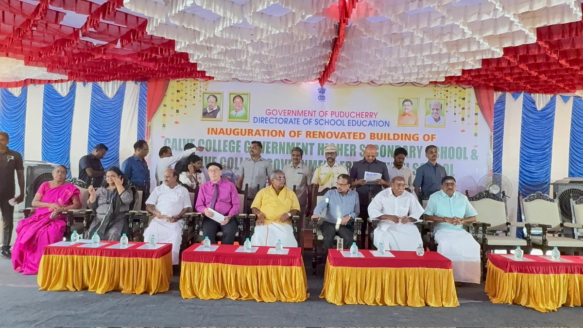 LGov_Puducherry's tweet image. #Inaugurated 150 year old #French #heritage building of #CalveCollege Govt. Hr. Sec. School in #Puducherry, restored under #SmartCity project. Underlined the need to #conserve heritage structures in the #UT.
@rashtrapatibhvn @narendramodi @AmitShah @PIB_India @MinOfCultureGoI