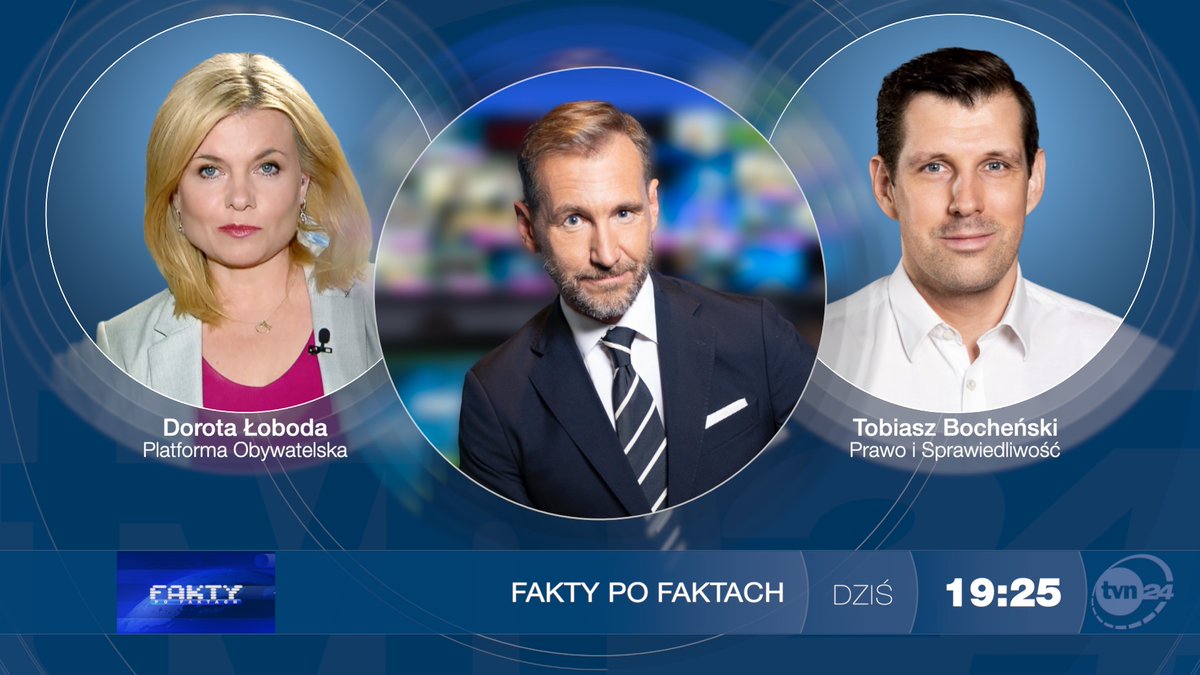 Fakty po Faktach (@faktypofaktach) on Twitter photo ✔️ Gośćmi niedzielnego programu będą: <a href="/DorotaLoboda/">Dorota Łoboda</a> <a href="/Platforma_org/">PlatformaObywatelska</a> i <a href="/TABochenski/">Tobiasz Bocheński</a> <a href="/pisorgpl/">Prawo i Sprawiedliwość</a>. Wcześniej jednak porozmawiamy ze zwycięzcami polskiej edycji <a href="/WFLWorldRun/">Wings for Life World Run</a> - Martyna Młynarczyk i <a href="/DariuszNoyski/">Dariusz Nożyński</a>
↘️ Po <a href="/FaktyTVN/">Fakty TVN</a> do <a href="/tvn24/">tvn24</a> i <a href="/tvn24plus/">TVN24+</a> zaprasza Piotr Kraśko ✔️ Gośćmi niedzielnego programu będą: <a href="/DorotaLoboda/">Dorota Łoboda</a> <a href="/Platforma_org/">PlatformaObywatelska</a> i <a href="/TABochenski/">Tobiasz Bocheński</a> <a href="/pisorgpl/">Prawo i Sprawiedliwość</a>. Wcześniej jednak porozmawiamy ze zwycięzcami polskiej edycji <a href="/WFLWorldRun/">Wings for Life World Run</a> - Martyna Młynarczyk i <a href="/DariuszNoyski/">Dariusz Nożyński</a>
↘️ Po <a href="/FaktyTVN/">Fakty TVN</a> do <a href="/tvn24/">tvn24</a> i <a href="/tvn24plus/">TVN24+</a> zaprasza Piotr Kraśko