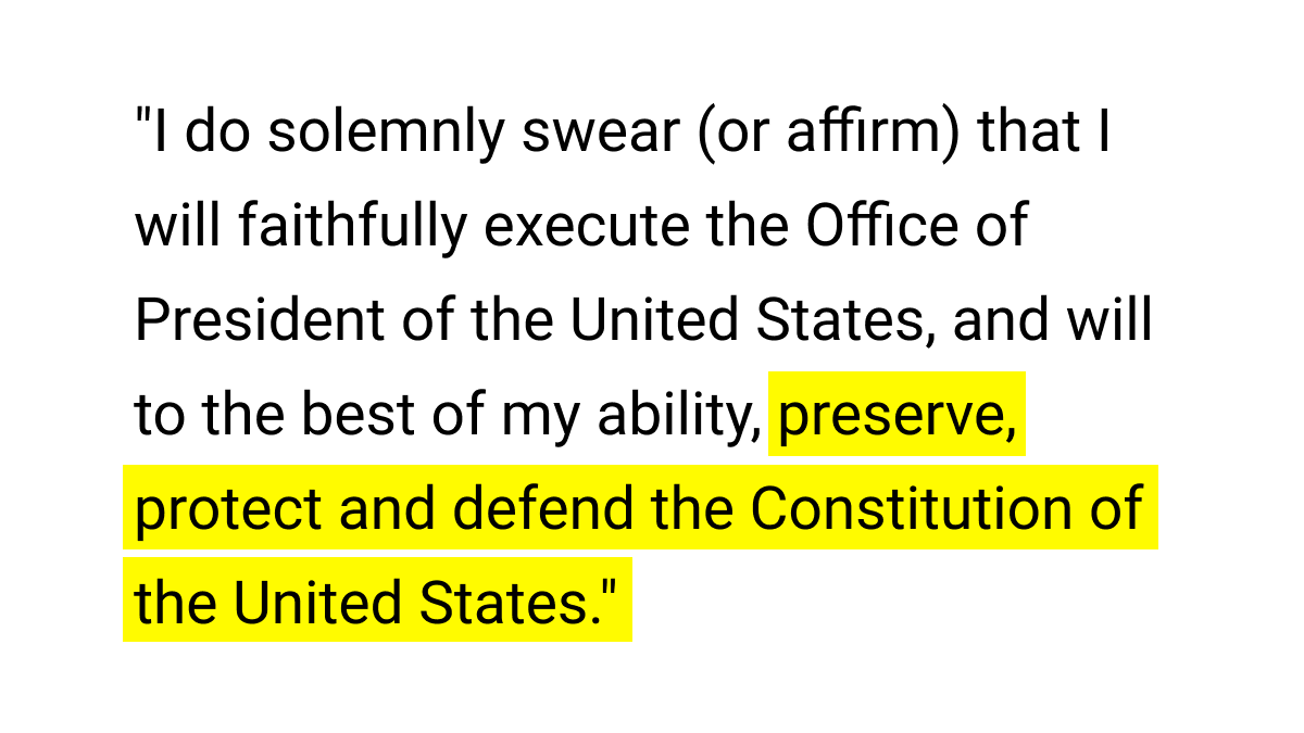 TheDemocrats's tweet photo. .@realDonaldTrump You've given this oath twice fyi https://t.co/pMe0Ke07G9
