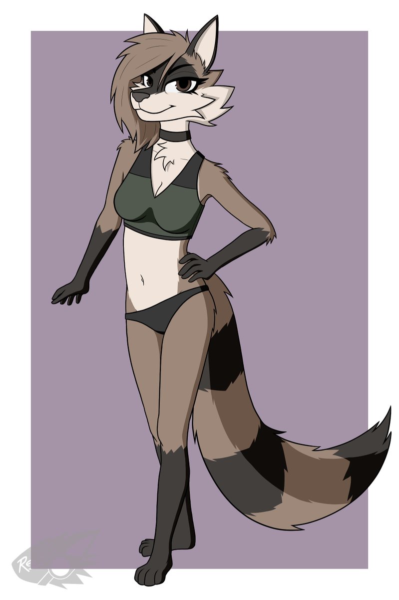 Drew the lovely Cubic for <a href="/MetricCaboose/">MetricCaboose</a> 
.
.
#furry #furryart #raccoon