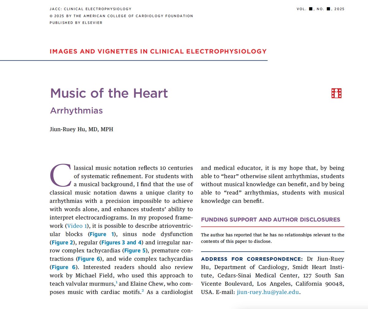 Ruey Hu, MD, MPH (@ruey_hu) on Twitter photo 🎼🫀 Is it possible to listen to arrhythmias? Find out
in this new <a href="/JACCJournals/">JACC Journals</a> piece.👇
🔗doi.org/10.1016/j.jace…
🔗authors.elsevier.com/a/1kxkp,siTgod… (30-day free access, May 2025) #CardioX #MedEd #musicandmedicine 🎼🫀 Is it possible to listen to arrhythmias? Find out
in this new <a href="/JACCJournals/">JACC Journals</a> piece.👇
🔗doi.org/10.1016/j.jace…
🔗authors.elsevier.com/a/1kxkp,siTgod… (30-day free access, May 2025) #CardioX #MedEd #musicandmedicine