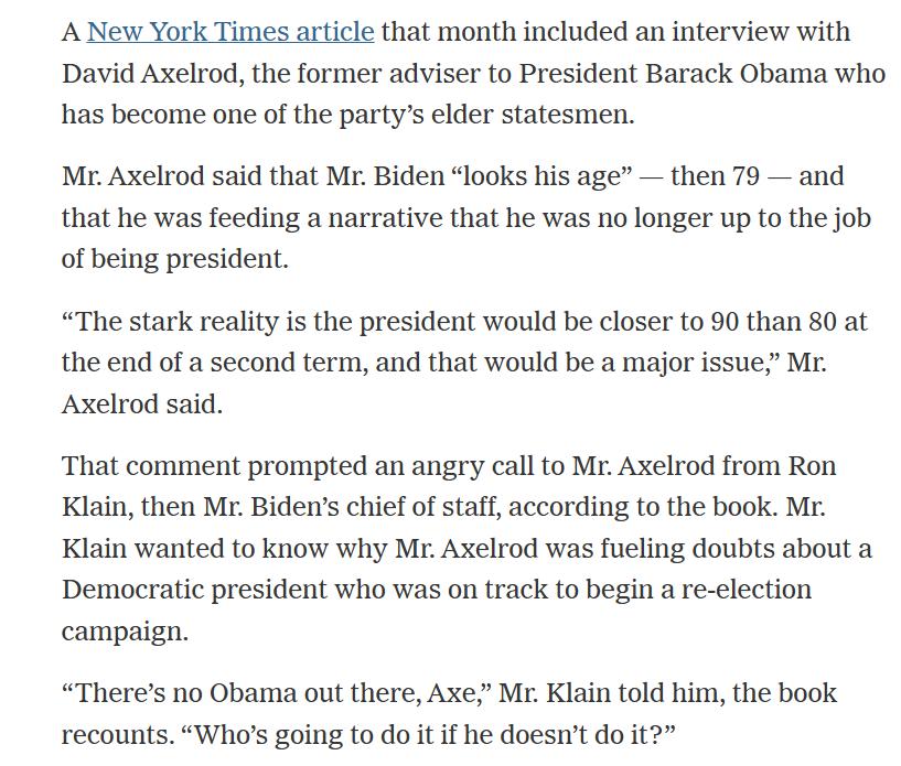 The great sin of the Biden campaign is that they believed the nonsense that he was the only one who could beat Trump:
“There’s no Obama out there, Axe,” Mr. Klain told him, the book recounts. “Who’s going to do it if he doesn’t do it?” nytimes.com/2025/05/04/us/…