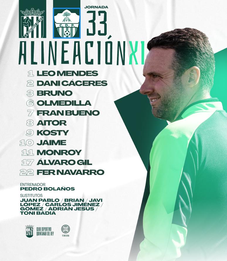 CD Quintanar del Rey (@cdquintanardrey) on Twitter photo Nuestro XI inicial | TEMPORADA 24/25 l 📢⚽️
**JORNADA 33*
🆚️ <a href="/CDPedroneras/">C.D. Pedroñeras</a>
➡️ C.D. Pedroñeras
👤 Pedro Bolaños <a href="/PedroBolanos23/">PEDRO BOLAÑOS</a>
#quintanarAle
#quintanardelrey
#VamosQuintanar
#3rfef Nuestro XI inicial | TEMPORADA 24/25 l 📢⚽️
**JORNADA 33*
🆚️ <a href="/CDPedroneras/">C.D. Pedroñeras</a>
➡️ C.D. Pedroñeras
👤 Pedro Bolaños <a href="/PedroBolanos23/">PEDRO BOLAÑOS</a>
#quintanarAle
#quintanardelrey
#VamosQuintanar
#3rfef