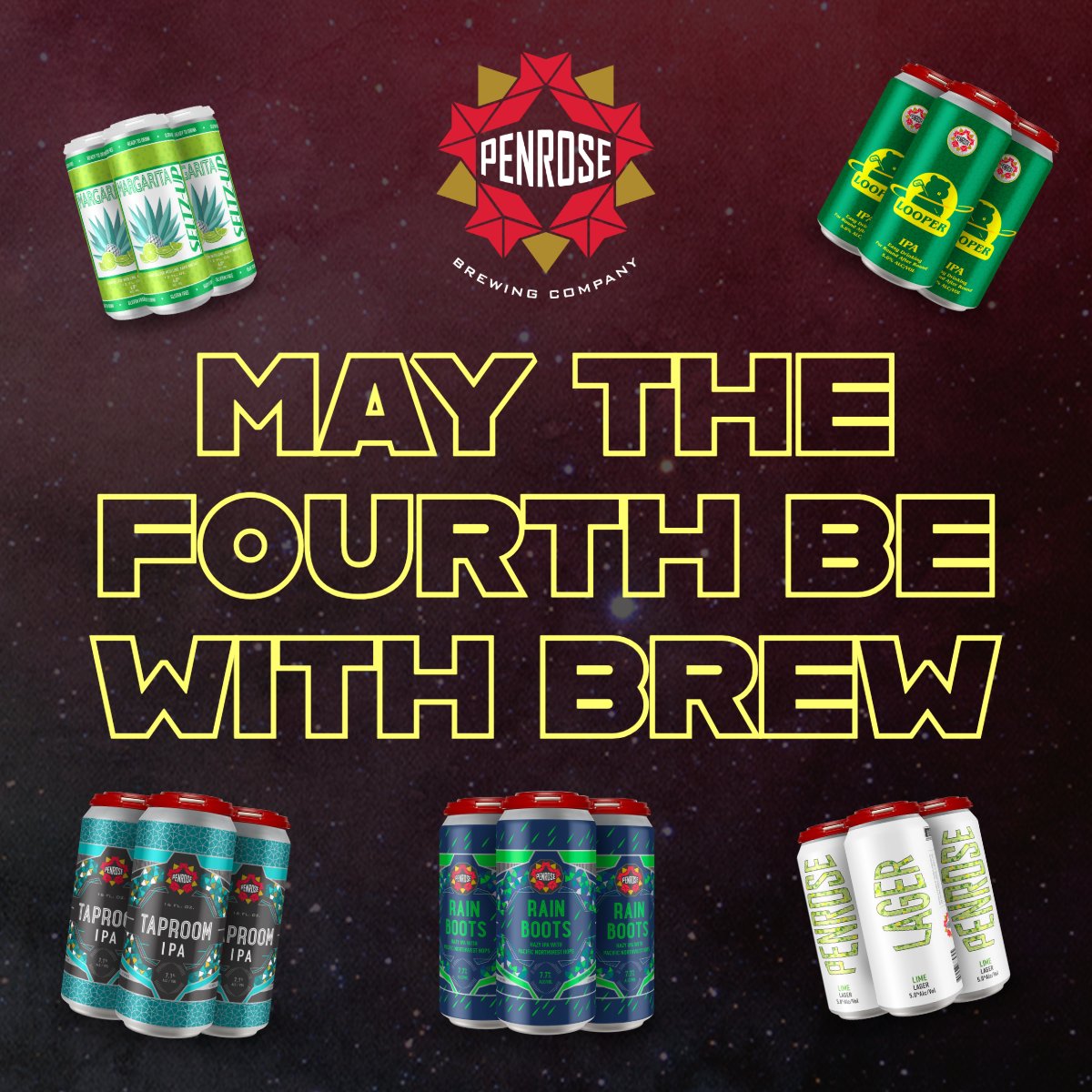 🪐✨ May the 4th Be With Brew! ✨🪐
In a galaxy not so far away... the Force is strong with our latest releases and a fan favorite.

#Penrose #maythe4thbewithyou