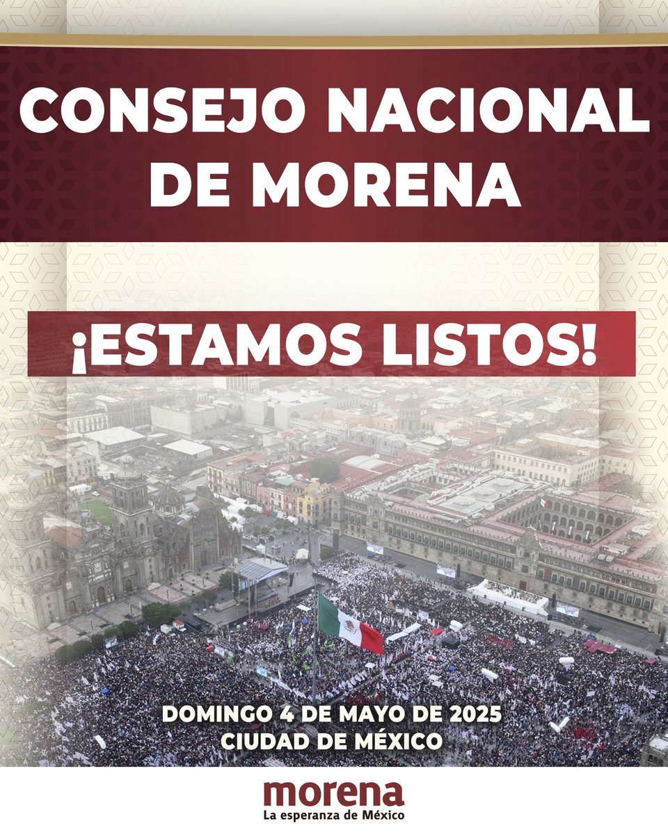 Morena (@partidomorenamx) on Twitter photo El día de hoy se celebra el Consejo Nacional de Morena, un espacio de reflexión, unidad y definición del rumbo que tomará nuestro Movimiento de cara al futuro.
Durante la sesión, se leerá la carta que la Presidenta <a href="/Claudiashein/">Claudia Sheinbaum Pardo</a>, envió a la dirigencia del partido.
El Consejo es El día de hoy se celebra el Consejo Nacional de Morena, un espacio de reflexión, unidad y definición del rumbo que tomará nuestro Movimiento de cara al futuro.
Durante la sesión, se leerá la carta que la Presidenta <a href="/Claudiashein/">Claudia Sheinbaum Pardo</a>, envió a la dirigencia del partido.
El Consejo es