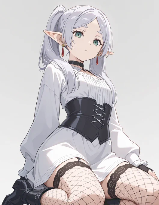 Frieren in net tights網タイツのフリーレン 