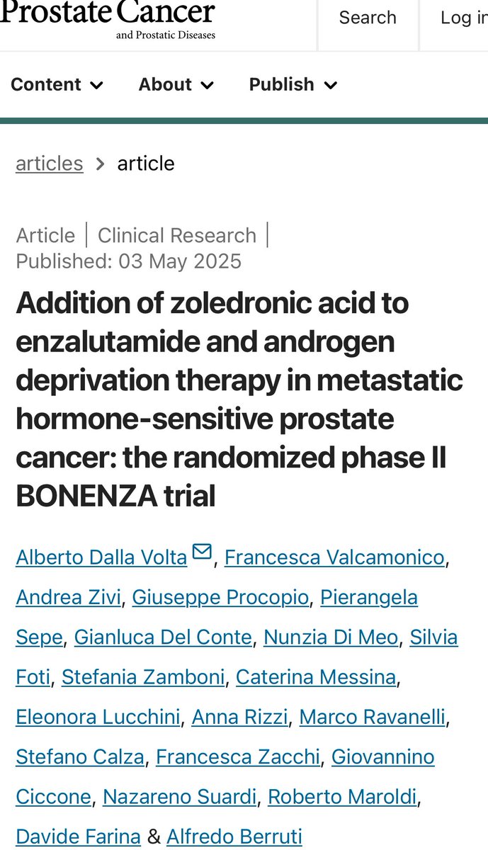 Emre Yekedüz (@yekeduz_emre) on Twitter photo ❌Zoledronic acid (ZA) adds no benefit to enzalutamide + ADT in mHSPC, per phase II BonEnza trial:
⚖️ Bone ORR: 70% in both arms
⏳ No PFS or OS advantage
🧲 Whole body-MRI proved a reliable tool to assess bone response!
<a href="/OncoAlert/">OncoAlert</a> <a href="/PCFnews/">Prostate Cancer Foundation</a> <a href="/APCCC_Lugano/">Advanced Prostate Cancer Consensus Conference</a> <a href="/Nature/">nature</a> <a href="/pcan_journal/">Prostate Cancer and Prostatic Diseases</a> ❌Zoledronic acid (ZA) adds no benefit to enzalutamide + ADT in mHSPC, per phase II BonEnza trial:
⚖️ Bone ORR: 70% in both arms
⏳ No PFS or OS advantage
🧲 Whole body-MRI proved a reliable tool to assess bone response!
<a href="/OncoAlert/">OncoAlert</a> <a href="/PCFnews/">Prostate Cancer Foundation</a> <a href="/APCCC_Lugano/">Advanced Prostate Cancer Consensus Conference</a> <a href="/Nature/">nature</a> <a href="/pcan_journal/">Prostate Cancer and Prostatic Diseases</a>