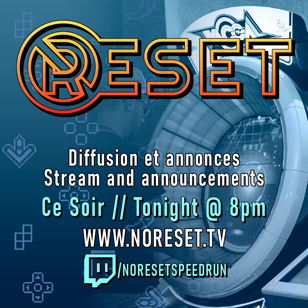 GVirus animera un stream, ce soir même, à 8:00 PM pour partager quelques informations sur notre prochain événement!

======

GVirus will be hosting a stream on our Twitch channel this evening at 8:00 PM to share some info about our next event!

twitch.tv/noresetspeedrun