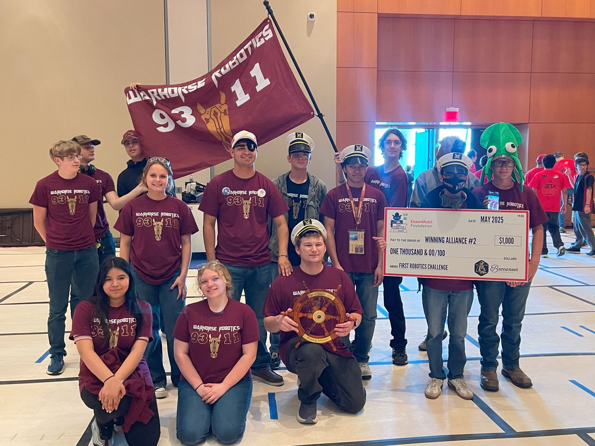 FIRSTinTexas's tweet image. FIRST Robotics Competition set sail at Buc Days for the first time, and it won’t be the last! We had a great time competing and discovering a bit of treasure along the way. 🏴‍☠️🤖
#FIRSTinTexas #BucDays