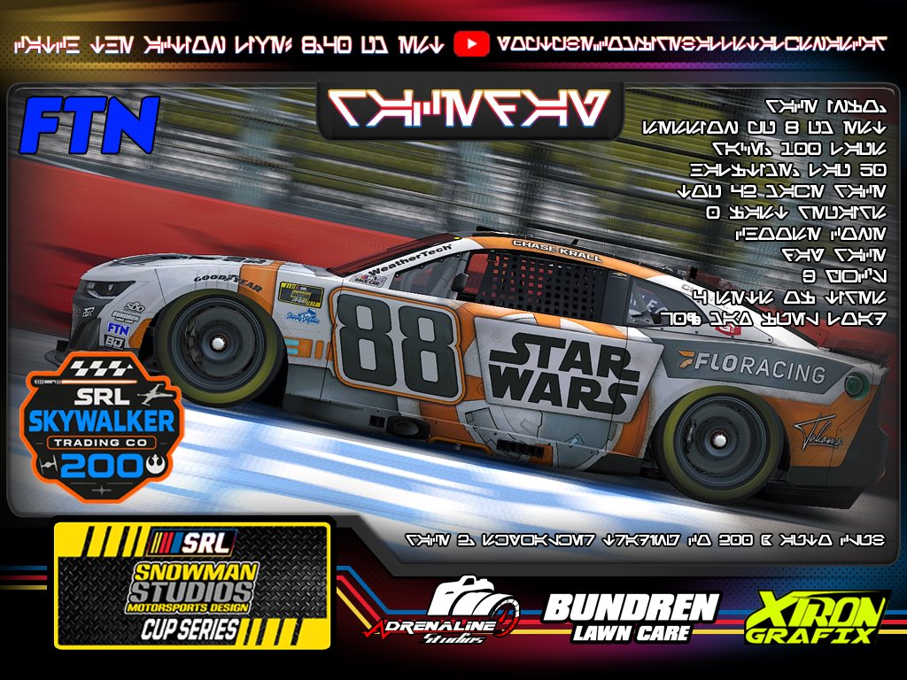 Happy Star Wars day! And Happy raceday drivers! It’s the Skywalker Trading Co 200 @ Auto Club Speedway!