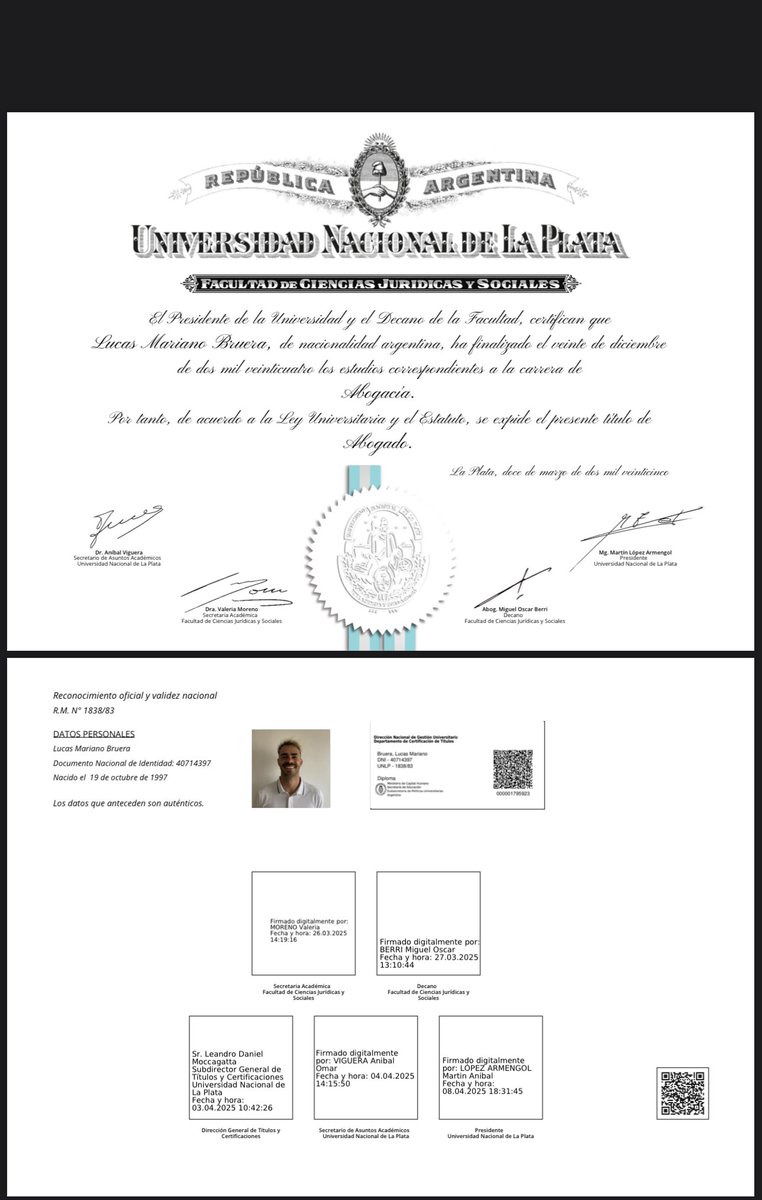 Y llegó nomás! Hijo de la gloriosa Universidad Nacional de La Plata! Dedicado al cielo para mis abuelos su y Juan ❤️