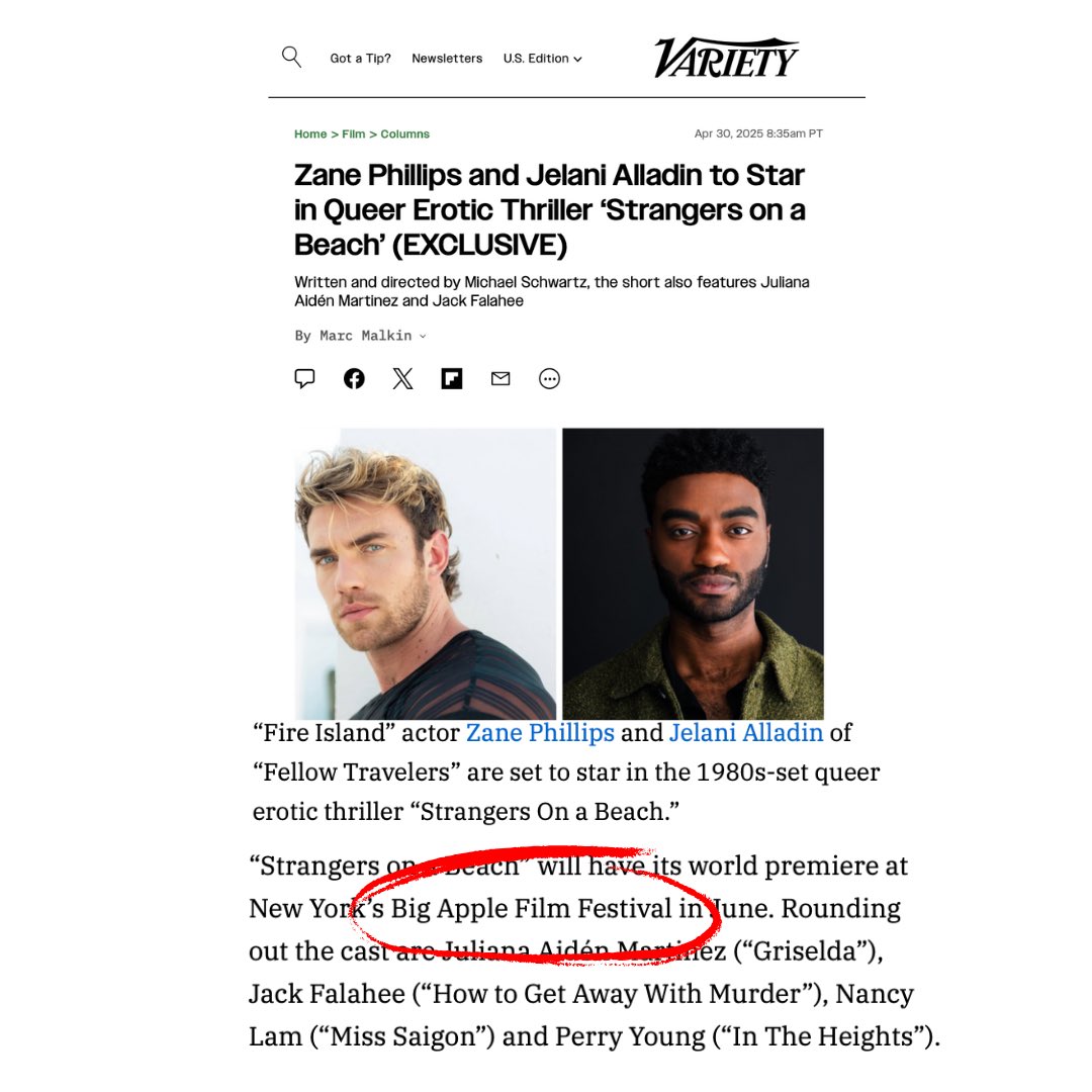 Looking forward to this exciting premiere! Thank you Variety! #filmmaking #filmmakers #screenwriting #screenwriters #filmfestivals #filmfestival #bigapplefilmfestival