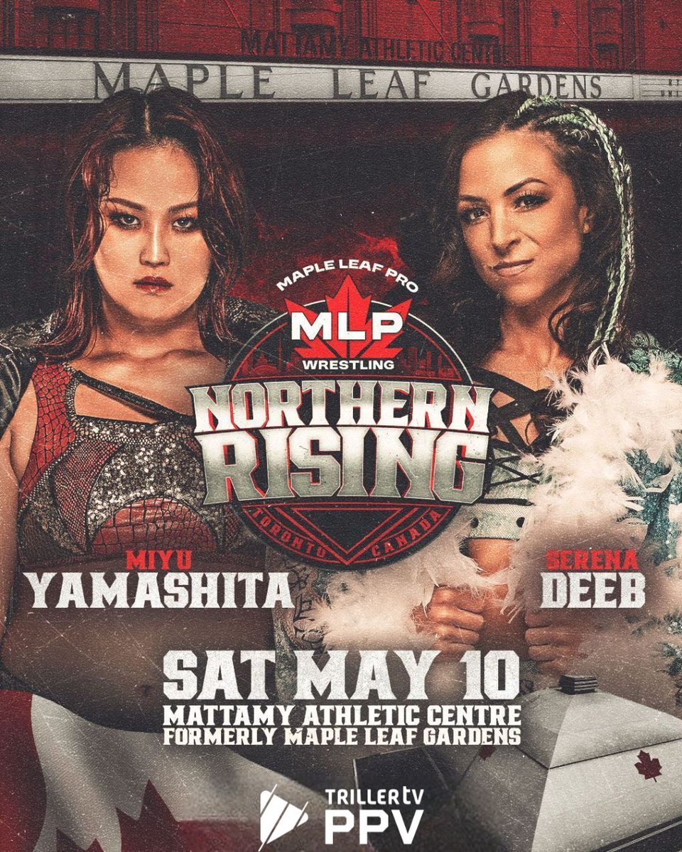 The striking force of <a href="/miyu_tjp/">山下実優 Miyu Yamashita</a> meets the submission mastery of <a href="/SerenaDeeb/">Serena</a>! 😤

A collision of disciplines this Saturday at #MLPNorthernRising on TrillerTV PPV.

Saturday | May 10 | 7pmET / 4pm PT 📅
