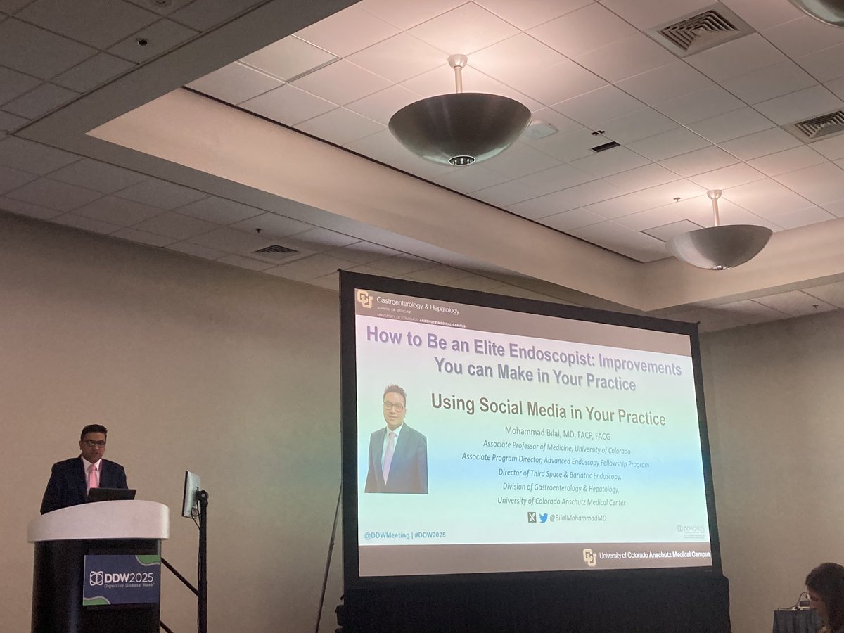 Rahul Karna, MD (@rahulkarnamd) on Twitter photo Enlightening talk on - Social media for professional development 🔥
From the master 👑 <a href="/BilalMohammadMD/">Mohammad Bilal, MD</a> himself
🚨🚨Happening right now!! <a href="/DDWMeeting/">Digestive Disease Week</a> <a href="/ASGEendoscopy/">ASGE GI Endoscopy</a> Enlightening talk on - Social media for professional development 🔥
From the master 👑 <a href="/BilalMohammadMD/">Mohammad Bilal, MD</a> himself
🚨🚨Happening right now!! <a href="/DDWMeeting/">Digestive Disease Week</a> <a href="/ASGEendoscopy/">ASGE GI Endoscopy</a>
