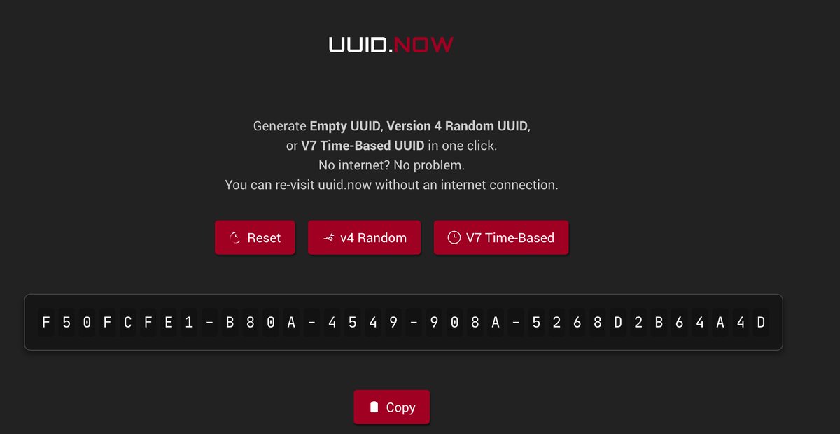 Need a GUID/UUID? Give my UUID generator a try, built in F# for speed and simplicity! ⚡🔢
uuid.now