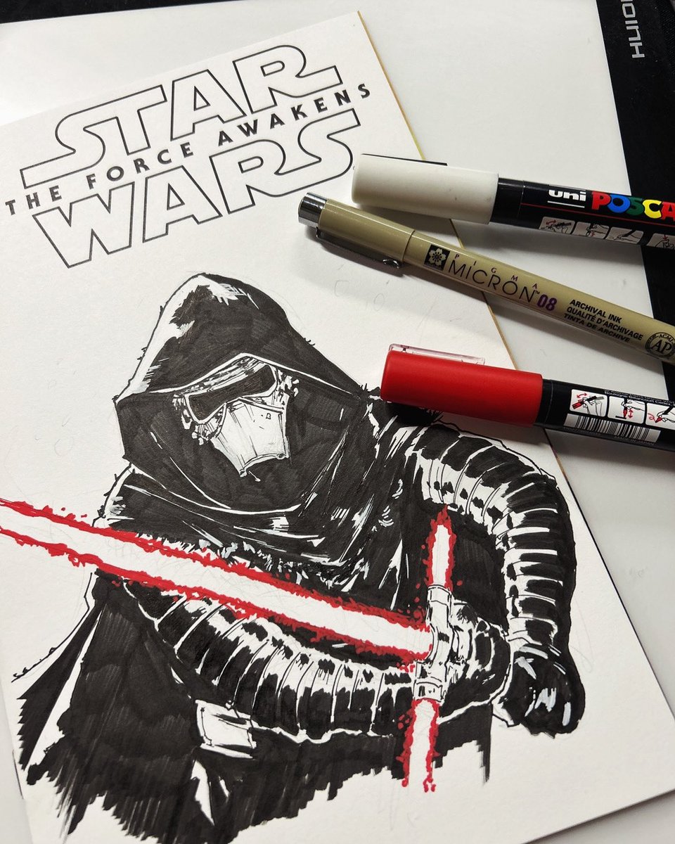 TravisMercer15's tweet image. Happy Star Wars Day!
Here’s a Kylo Ren Sketch cover I have done. Probably my favorite character design from the newer trilogy. Such a great look.
Anyway…
May the 4th be with you!
#starwarstheforceawakens #starwars #maythe4thbewithyou #kylorenart