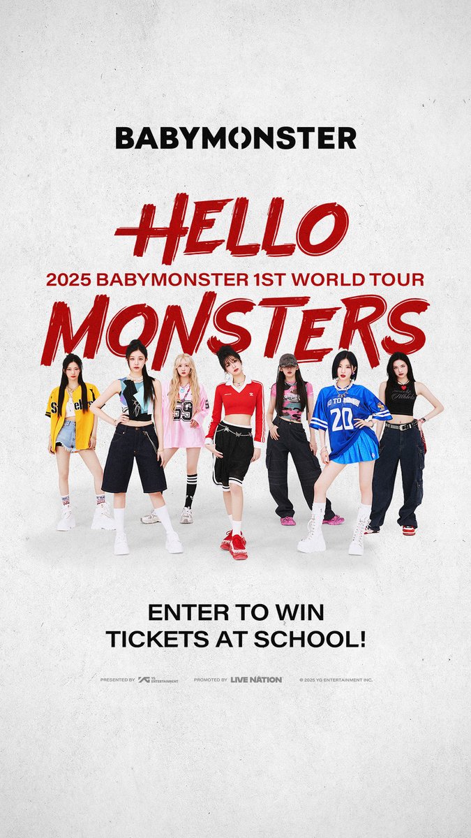 gomoxiemusic's tweet photo. KPOP supergroup BABYMONSTER is in the US for their 1st world tour and we have free tickets for schools!

Go here to request tickets: https://t.co/lfjNPmqbgC https://t.co/XgHJ7rPtXv