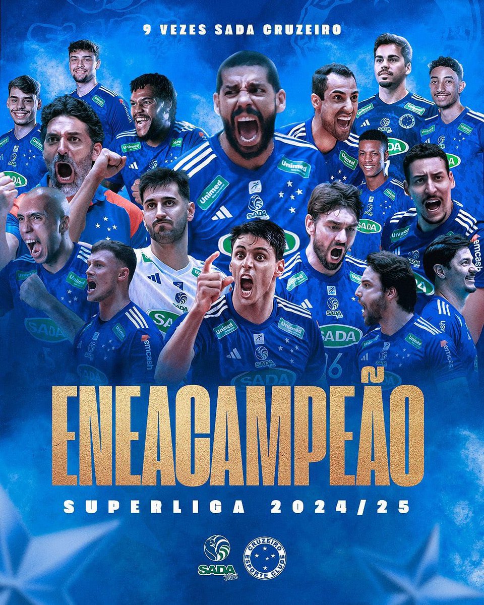 KrisBrettas's tweet photo. O @sadacruzeiro faz história mais uma vez ao se tornar eneacampeão da Superliga! Uma conquista que consagra não só a excelência técnica do time, mas também sua consistência e espírito vencedor. É um exemplo de projeto esportivo sólido e vitorioso, que orgulha o vôlei brasileiro. https://t.co/KiuGPtppcM