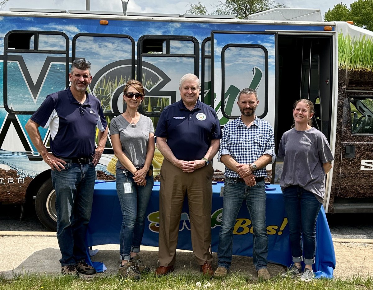 CYLeinbach's tweet image. Attended the annual Mark Wolfskill Seedling Sale hosted by the Berks County Conservation District at the Berks County Ag. Center yesterday. The weather ended up being pretty nice. Got a great photo with some of the Conservation Dist. team in front of the SWAG Education bus!