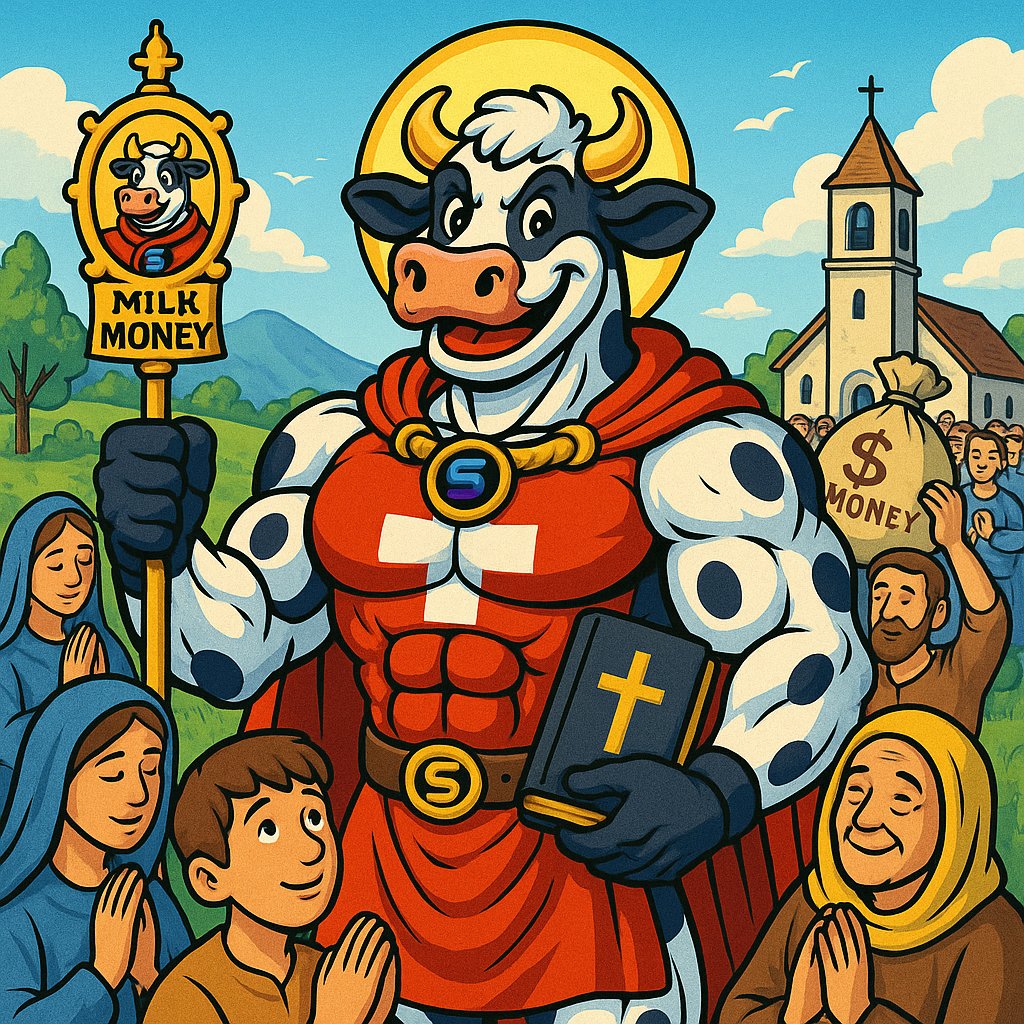 BullaMoo's tweet photo. 🙏🐮 In the name of the Moo, the Milk, and the Meme...

A sacred procession begins.
 The believers of Milk Money march with Bullamoo. 🥛💚
No rug. No FUD. Just faith, charts, and unstoppable vibes. 📈🔥
Join the cult. We pour. We pump. We prevail.

#Bullamoo #MilkMoney https://t.co/FccYUbyJzB