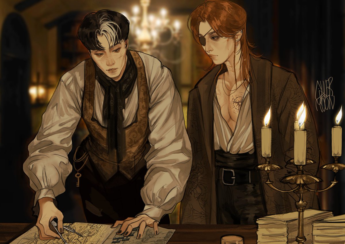 g1llermoon's tweet image. My Silly Pirates Sxn and Hxngjxxng 
#ATEEZfanart