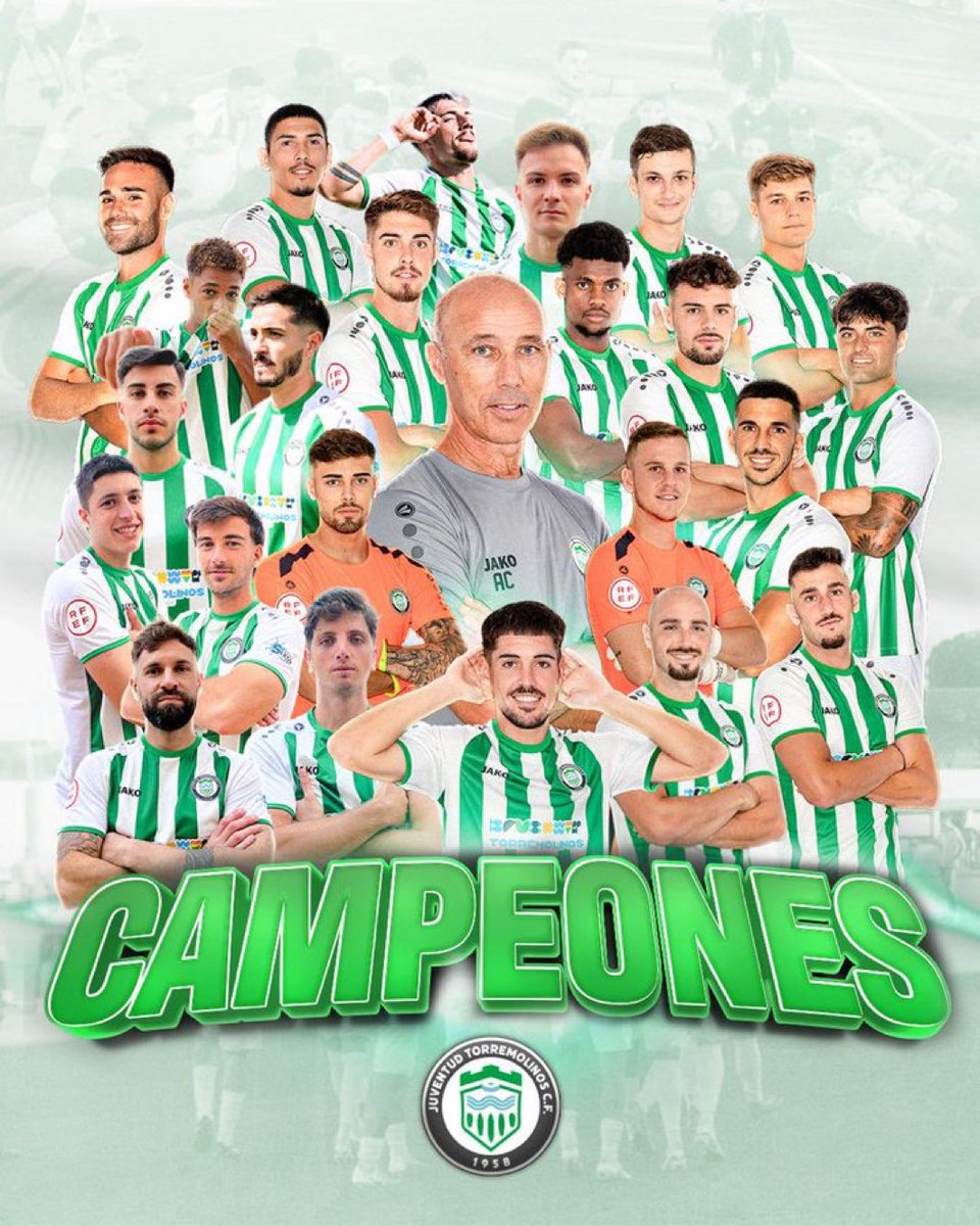 ⚽GOL SIN VAR ❌🖥️ (@golsinvar) on Twitter photo Se recordará más a medida que pase el tiempo lo que ha hecho el <a href="/JTorremolinosCF/">Juventud Torremolinos CF</a>.
Campeón de Tercera en la 23/24
Campeón de Segunda en la 24/25
Se han pasado el juego. Y encima en el grupo de andaluces. Se recordará más a medida que pase el tiempo lo que ha hecho el <a href="/JTorremolinosCF/">Juventud Torremolinos CF</a>.
Campeón de Tercera en la 23/24
Campeón de Segunda en la 24/25
Se han pasado el juego. Y encima en el grupo de andaluces.