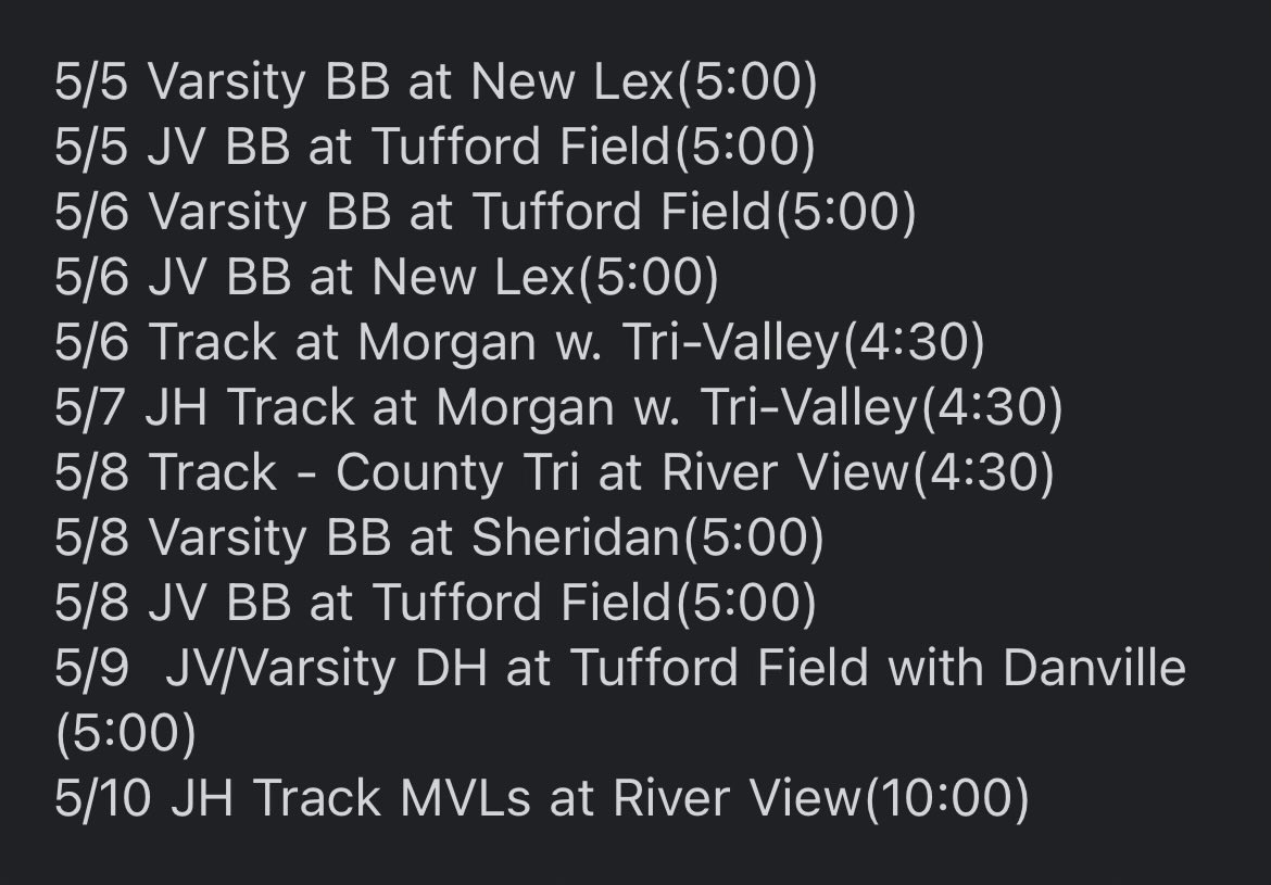 This week in Coshocton !
