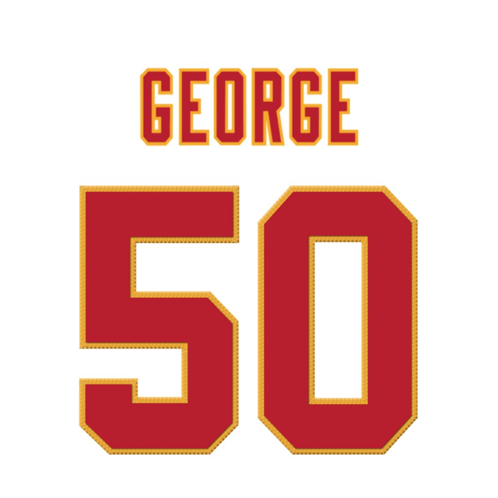Kansas City Chiefs LB Brandon George (<a href="/B_George06/">Brandon George</a>) is wearing number 50. Last assigned to Swayze Bozeman. #ChiefsKingdom