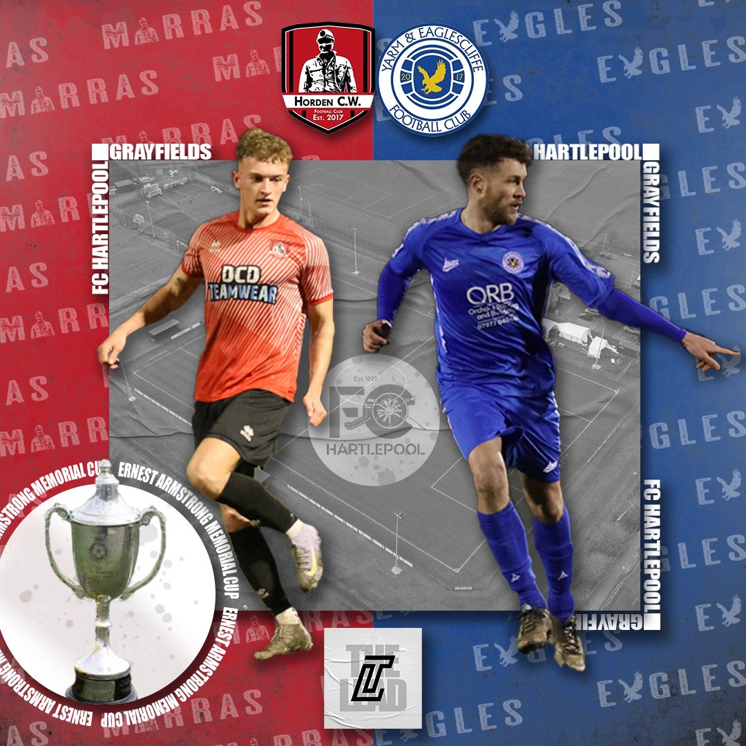 FIXTURE//ERNEST ARMSTRONG CUP

The last game of the season tomorrow afternoon as <a href="/HordenCWFC/">Horden Community Welfare FC</a> take on <a href="/YarmEaglescliff/">Yarm & Eaglescliffe FC</a> to see who claims the Ernest Armstrong Second Division Cup. 

Hosted by <a href="/FC_Hartlepool/">FC Hartlepool</a> at their ever improving Grayfields home it should be a fitting end to a