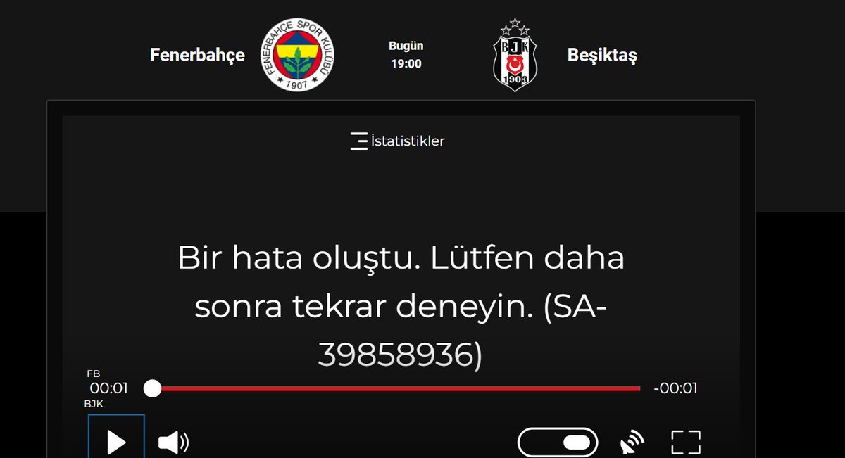 2 senedir <a href="/beINSPORTS_TR/">beIN SPORTS Türkiye</a> para ödüyorum hiç izlemiyorum bu gün izleyeyim dedim o da hata veriyor. Son alişım olur. <a href="/Digiturk/">Digiturk</a>  #FBvBJKTSL