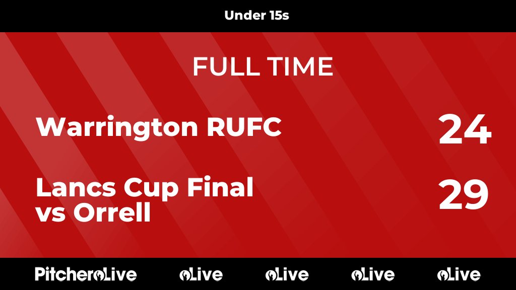 FULL TIME: Warrington RUFC 24 - 29 Lancs Cup Final vs Orrell
#WARLAN #Pitchero
warringtonrufc.co.uk/teams/68912/ma…