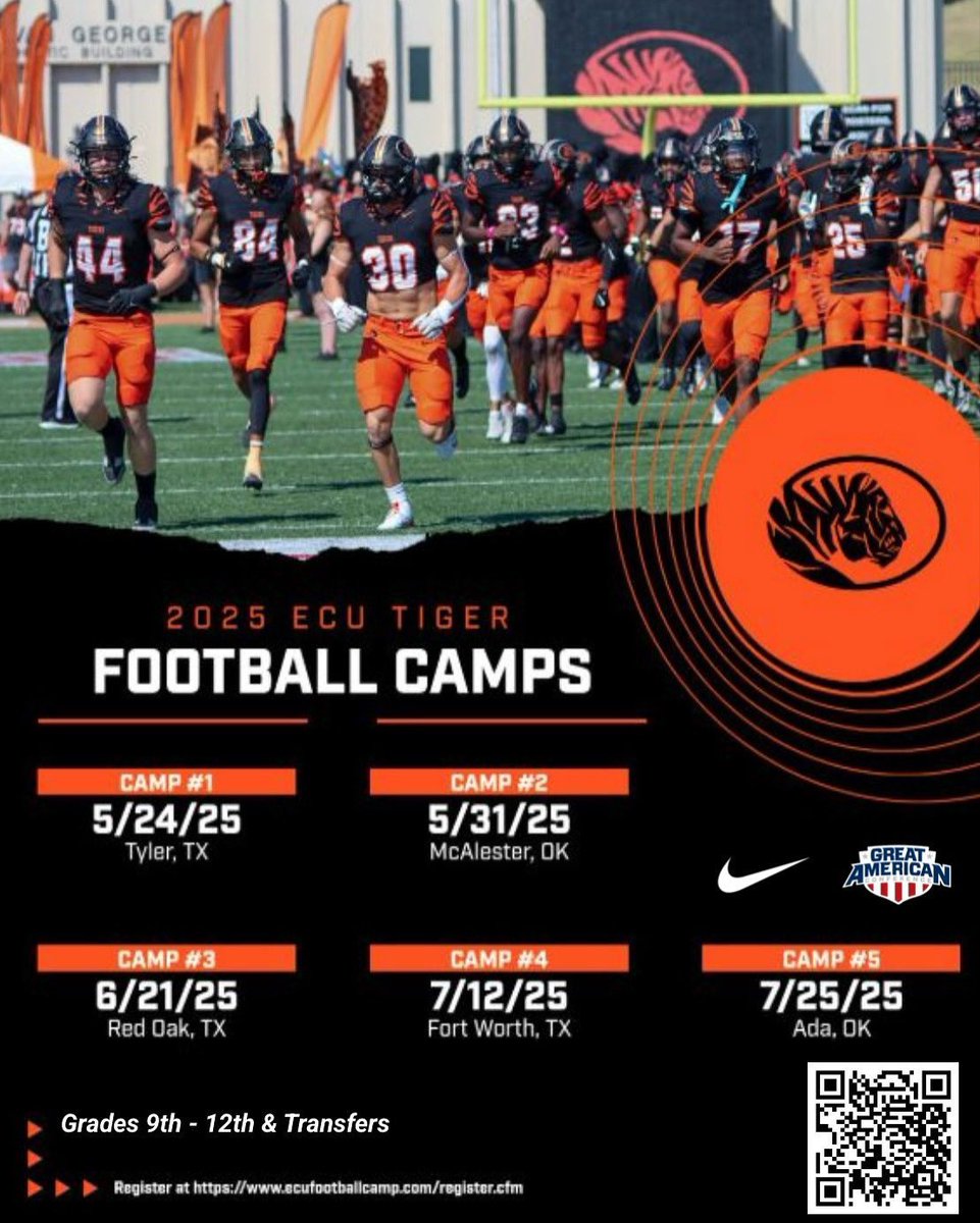 Coach O (@coach__omalley) on Twitter photo Get locked in for the <a href="/ECUTigersFB/">ECU Tigers Football</a> football camp! Several camp dates are listed below. Sign up today and get connect with the coaches and program Get locked in for the <a href="/ECUTigersFB/">ECU Tigers Football</a> football camp! Several camp dates are listed below. Sign up today and get connect with the coaches and program