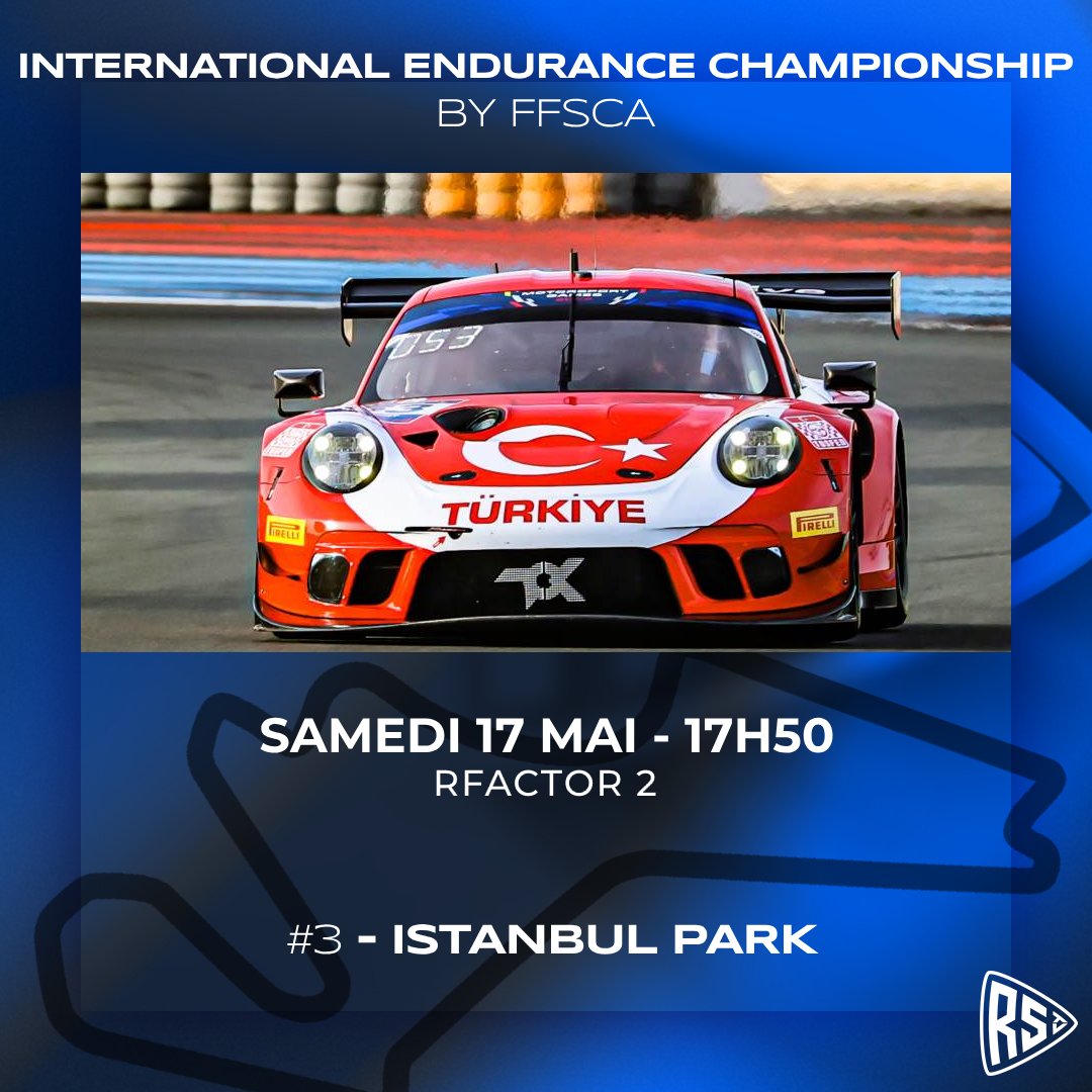 La 3ème manche de l'IEC by FFSCA nous conduit en Turquie pour une endurance de 4h sur le circuit d'Istanbul Park !

A suivre dès 17h50 sur la chaîne Twitch de la RaceStartTV : twitch.tv/racestarttv

#simracing #endurance #rfactor2 #studio397