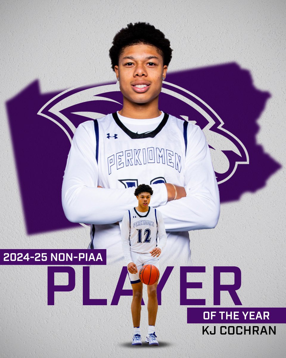 Perkiomen School Basketball (@perkbasketball) on Twitter photo PLAYER OF THE YEAR 👑
What a campaign for KJ Cochran ‼️(<a href="/KJCochran12/">KJ Cochran</a>)
Here’s his 2024-25 accolades :
•National Prep 3rd Team All American
•All State, Non-PIAA team
•First Team All EPL
•21 PPG, 6 REB, 2.5 AST
One of the most decorated years by a Panther! #ForTheShield PLAYER OF THE YEAR 👑
What a campaign for KJ Cochran ‼️(<a href="/KJCochran12/">KJ Cochran</a>)
Here’s his 2024-25 accolades :
•National Prep 3rd Team All American
•All State, Non-PIAA team
•First Team All EPL
•21 PPG, 6 REB, 2.5 AST
One of the most decorated years by a Panther! #ForTheShield