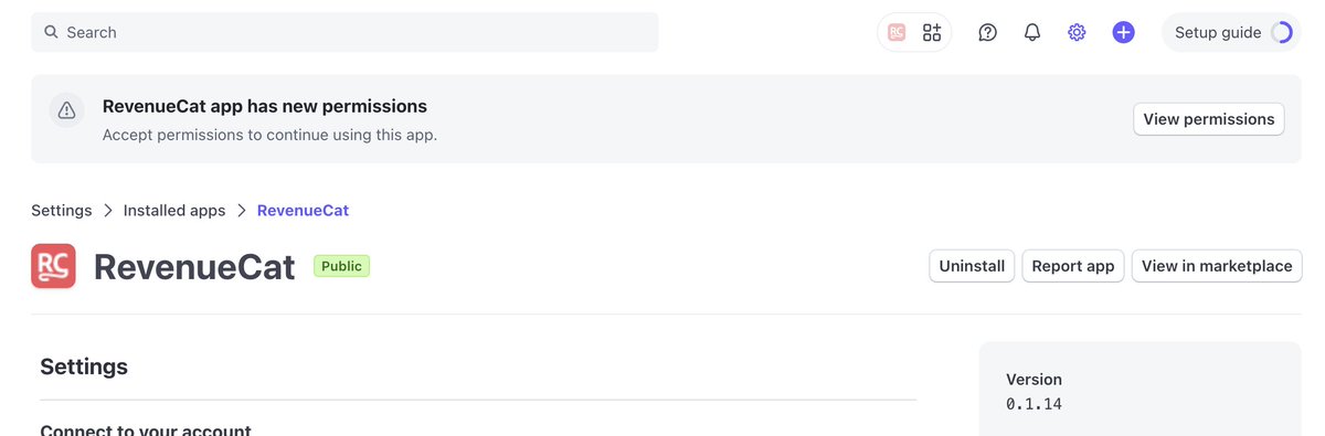polmiro's tweet photo. @ChinuKabi Hey! I looked into this and looks like the new permissions needed by RevenueCat Stripe app have not yet been accepted. You should have received an email from Stripe requesting to update permissions. But if you have not you should be able to do it here https://t.co/4jn087XmpU https://t.co/5F2Cn9X1ro