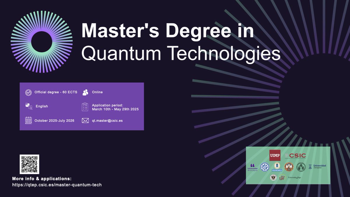 Maria Jose Calderon (@mj_mjcp) on Twitter photo Admission to the UIMP-CSIC Master's Degree in Quantum Technologies is open until May 29th. Interested? Join us for an online presentation on May 13th, 17:00 CEST. More information in qtep.csic.es/master-quantum… <a href="/icmm_csic/">Instituto de Ciencia de Materiales Madrid - CSIC</a> <a href="/DPE_CSIC/">Postgrado CSIC</a> Admission to the UIMP-CSIC Master's Degree in Quantum Technologies is open until May 29th. Interested? Join us for an online presentation on May 13th, 17:00 CEST. More information in qtep.csic.es/master-quantum… <a href="/icmm_csic/">Instituto de Ciencia de Materiales Madrid - CSIC</a> <a href="/DPE_CSIC/">Postgrado CSIC</a>