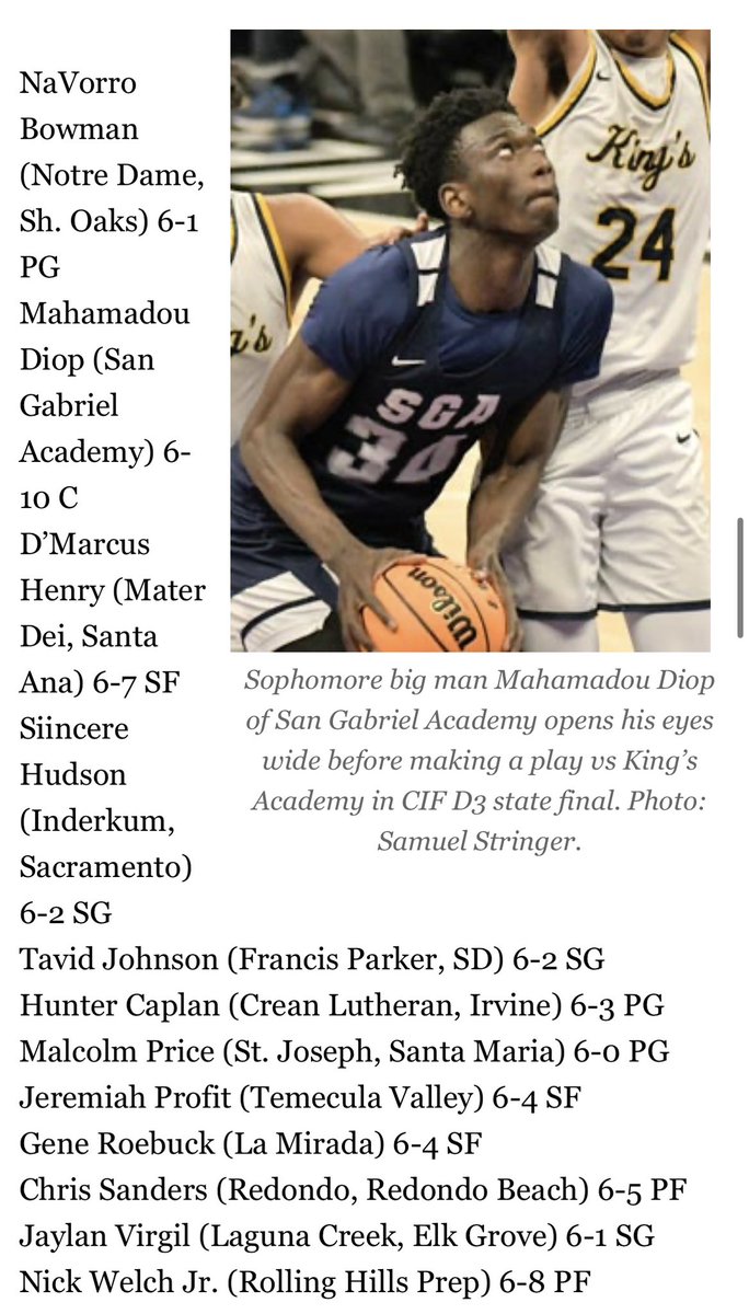 Blessed to have received 1st All State! Thank you <a href="/CalHiSports/">Cal-Hi Sports</a> for the recognition🙏🏽