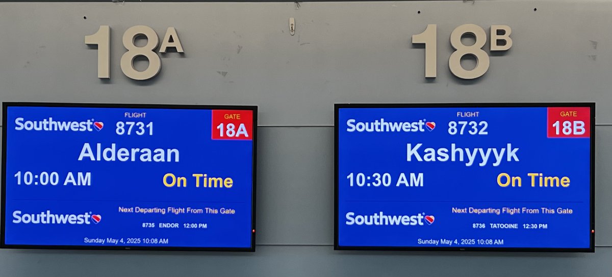 BourbonScript™️ (@bourbonscript) on Twitter photo No #Bourbon-related, but props to <a href="/SouthwestAir/">Southwest Airlines</a> for levity on this #MayThe4th (Note to would-be travelers to Alderaan, I think there may be a travel warning. Just saying) <a href="/starwars/">Star Wars</a> <a href="/flyLAXairport/">LAX Airport</a> No #Bourbon-related, but props to <a href="/SouthwestAir/">Southwest Airlines</a> for levity on this #MayThe4th (Note to would-be travelers to Alderaan, I think there may be a travel warning. Just saying) <a href="/starwars/">Star Wars</a> <a href="/flyLAXairport/">LAX Airport</a>