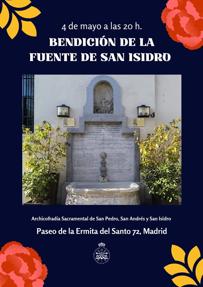 Hoy la #Cofradiadelcocidomadrileño estará en la ceremonia de la Bendición de la fuente de San Isidro haciendo una ofrenda de garbanzos y dando al finalizar una degustación de caldo del cocido #TabernaLaBola