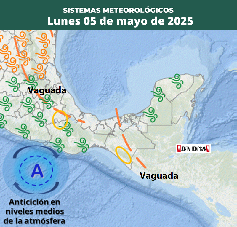 AlertaGt502's tweet photo. 🇬🇹📝Pronóstico del Tiempo para el lunes 05 de mayo
✅ Prevalece Ambiente diurno cálido y bochornoso, muy caluroso hacia el miércoles
✅ Viento dominante del NE, Norte, Este y SurEste
✅ Lluvias, chubascos y tormentas sobre SurOccidente y BocaCosta
#ClimaGt #TraficoGt #LluviasGt https://t.co/EjmZnpWCrw