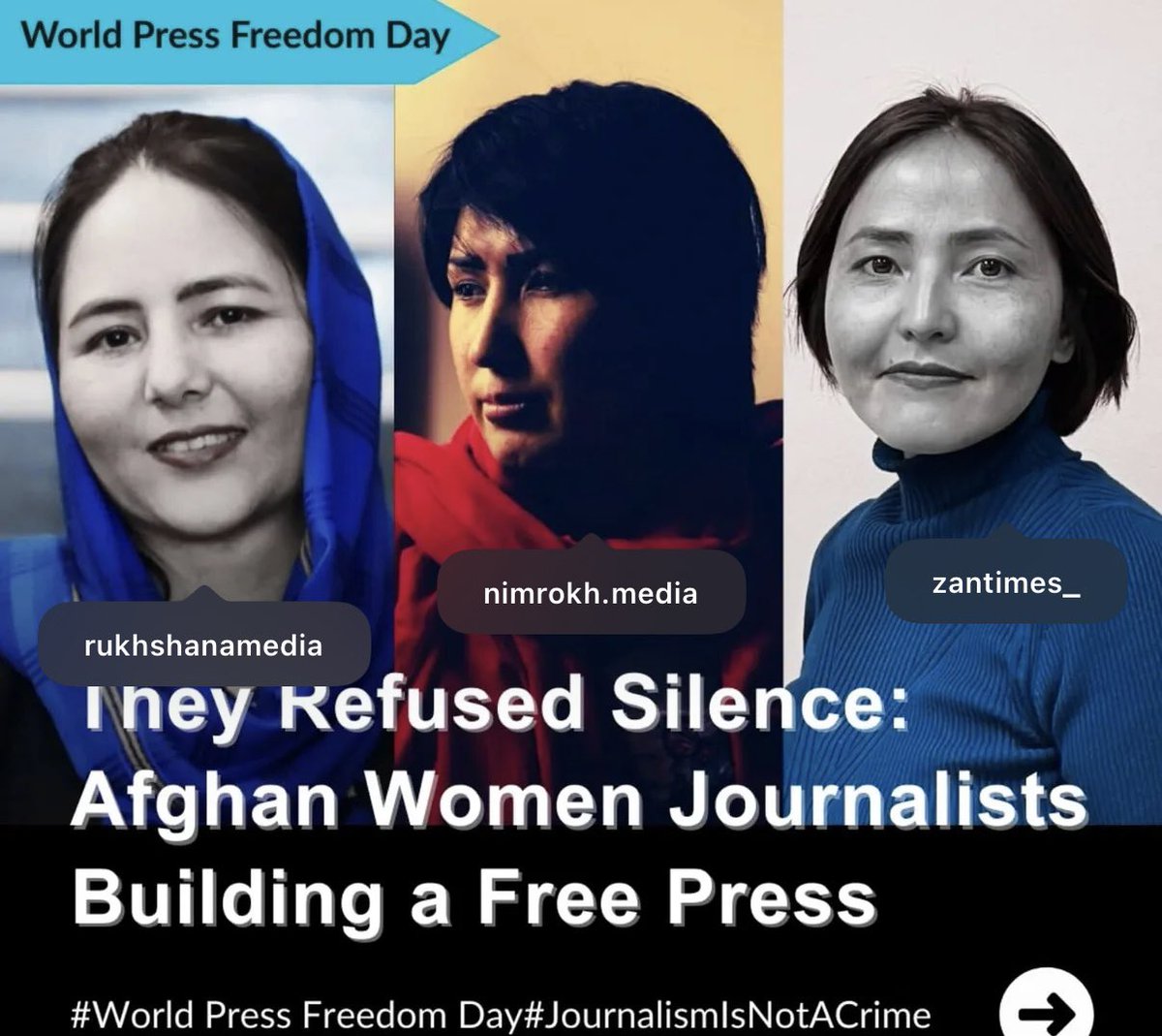 On this World Press Freedom Day, I honor the fearless women journalists of Afghanistan—especially those behind Zan Times, Rukhshana Media, Ravi Zan Media, and Nimrokh Media.

These brave women, despite facing numerous challenges such as censorship and lack of access to on the