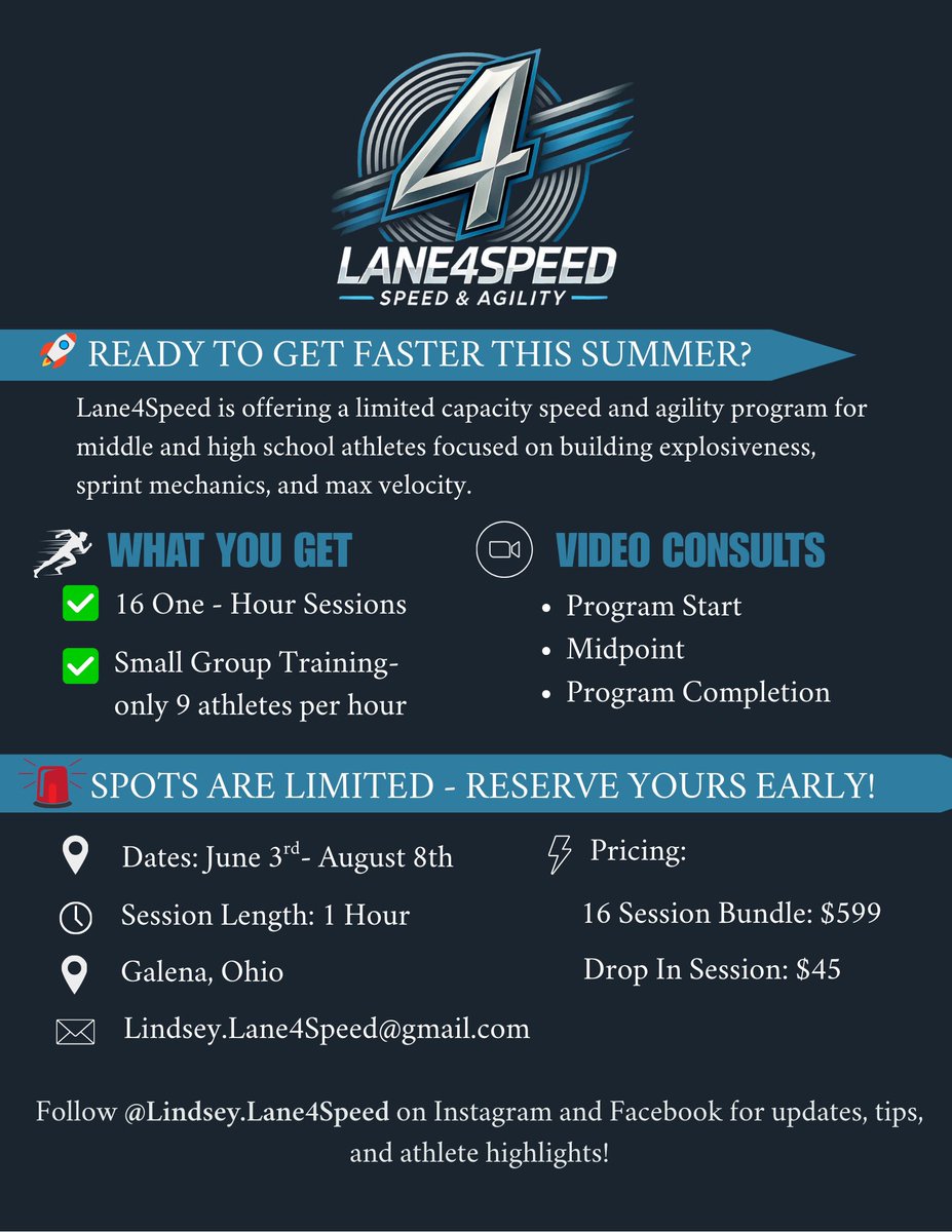 Lane4Speed is starting up in less than a month. Super excited for this adventure! Sign Up Today at lindsey.lane4speed@gmail.com 🏃🏻‍♀️