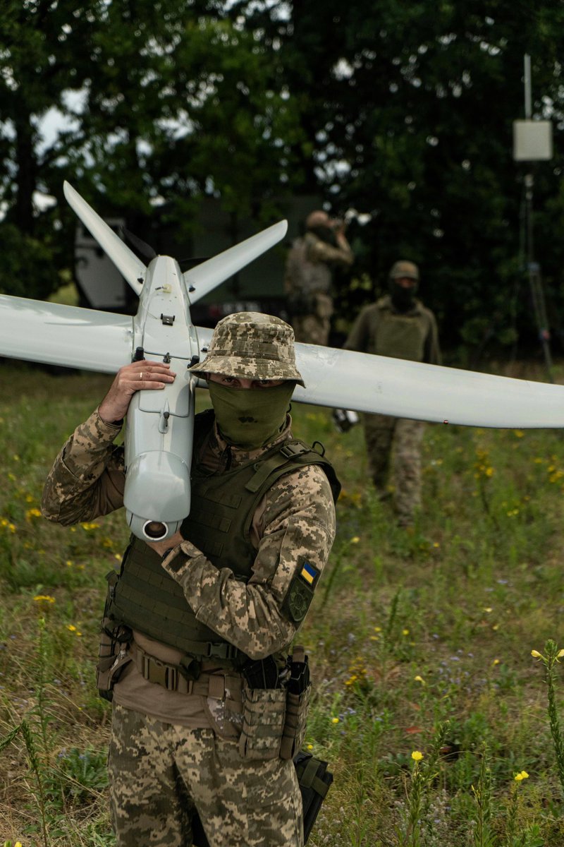Leleka reconnaissance UAV in service of the 116th separate mechanized brigade. It is one of the most widely used on the frontlines. This UAV is one of a few that had been manufactured in Ukraine before full scale invasion and its production has scaled multiple times since 2022 on